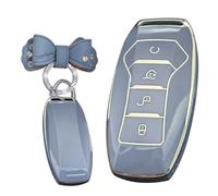 WUZUTU Tup - Guscio portachiavi per auto compatibile con BYD Han Ev Tang Dm Qin Plus Song Pro Max Yuan Generation Atto3 Buckle E-Seed GT Soft Full Protection Portachiavi -C Grigio