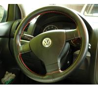 WV GOLF 5 TOURAN COPRIVOLANTE IN VERA PELLE NERA CUCITURA ROSSE