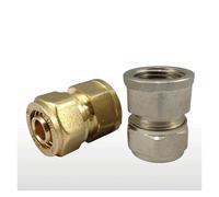 WVAIUPIX 216 1418 1620 2025 2632 PEX-AL-PEX 1/2" 3/4" 1" BSPP femmina femmina ottone dritto adattatore raccordo (ottone nichelato, 1216-DN20)