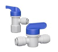 WVAIUPIX Valvola a sfera con chiusura a tubo da 0,6 cm e 3/8" OD per rubinetto, connettore POM, montaggio rapido, riduttore a gomito per acquario, filtro dell'acqua a osmosi inversa (giallo chiaro)