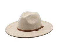 Wvapzxx Cappello Da Cowboy Western In Pelle Scamosciata Per Uomo Donna Cappelli Fedora A Tesa Larga Da 8,5 Cm Cappellino Jazz Da Chiesa Vintage