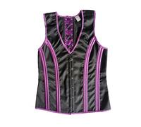 Wvapzxx Gilet modellante da uomo corsetto aderente top addominale grasso pizzo gilet per festa di nozze, Viola, XL