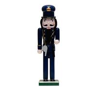 WVIOUOPU Decorazioni natalizie a forma di schiaccianoci da poliziotto, 35,5 cm, fatte a mano, in legno, con fischietto della polizia, cappello da polizia, per mensola, tavolo, casa, Natale, vacanze,