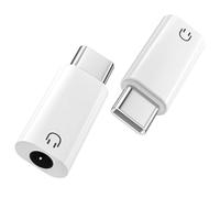 Wvoillty 2 adattatori USB-C a jack da 3,5 mm per cuffie di tipo C, compatibili con iPhone 15/16/17 Pro/Max, Galaxy S24/S23/S22, iPad Air/Pro, MacBook, Pixel - Bianco