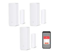 Wvoillty Sensore di porta WiFi, sensore di finestra wireless intelligente, compatibile con Alexa e Google Assistant, notifiche in tempo reale, facile installazione, nessun hub richiesto, 3 pezzi