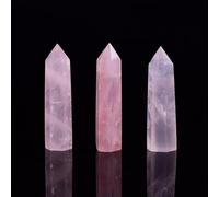 WVPJJNXAFN 1pc Crystal Hexagonal Column Crystal Point Wand Stone Study Room Decoration Craft (Color : Rose Quartz)