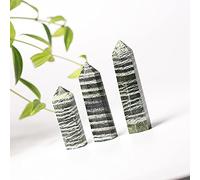 WVPJJNXAFN 1PC Gem Crystal Point Stick, Stone Crystal Column Craft Home Decoration (Color : Green Zebra Stone, Size : 60-70mm)