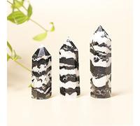 WVPJJNXAFN 1PC Gem Crystal Point Stick, Stone Crystal Column Craft Home Decoration (Color : Zebra Stone, Size : 70-80mm)