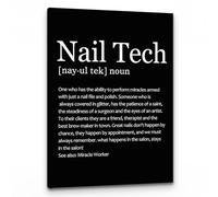 WVPJJNXAFN Nail Tech Definition Wall Art Print, Modern Minimalist Nail Technician Quote Framed Canvas Painting for Salon Office Home Beauty Room Decor(Unframed,08x12inch(20x30cm))