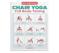 WVPJJNXAFN Seated Chair Yoga Exercise Canvas Print Posture Correction Guide Relaxation Stretch Poster Wall Decor for Living Room Bedroom Home Office(Unframed,08x12inch(20x30cm))