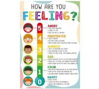 WVPJJNXAFN Social Emotional Learning Feelings Chart for - Emotions for Classroom Calm Down Corner, Preschool Kindergarten Decor(Framed,12x18inch(30x45cm))
