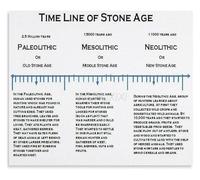 WVPJJNXAFN Stone Age Timeline Chart Visual Learning Tool Canvas Wall-Art Poster for Classroom and Childrens Room(Framed,12x18inch(30x45cm))