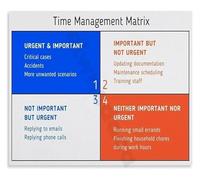WVPJJNXAFN Time Management Tool Matrix Canvas Wall-Art Print for Home Office Study Productivity Motivational Poster(Framed,08x12inch(20x30cm))
