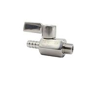 WVRWFDLW 1/8 1/4 3/8 1/2 Pollici 7-12mm Hose Barb Mini valvola a Sfera Sanitaria raccordi for Tubi Fatti in casa Maniglia in Acciaio Inossidabile Maschio(Male Dn6 X 12mm,5 Pac)