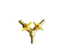 WVRWFDLW 1 Pz 6 8 10 12mm Hose Barb Tipo Y Triple 3 Vie Ottone Arresto Valvola a Sfera Raccordi Adattatore di Collegamento for Gas Acqua Olio Aria(11.5mm-3way)