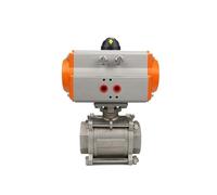 WVRWFDLW Valvola a Sfera pneumatica a Tre Pezzi con Piattaforma Alta da 1/4 "3/8" 1/2 "3/4" 1 "Cilindro a Doppio Effetto Q611F-16P in Acciaio Inossidabile 304(45359)