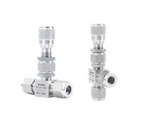 WVRWFDLW Valvola a Spillo in Acciaio Inossidabile 304 da 3/4/6/8/12 mm, 1/16", 1/8", 1/4", 3/8", microregolatore di Flusso, regolatore di Flusso, Acqua e Gas(10mm,High Precision-Elbow 90 Degree)