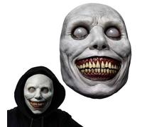 WVWMYM Maschera Halloween Horror, Maschere Terrifier, Ghostface Mask, Maschera In Lattice di Demone Sorridente, Maschera Spaventosa Cosplay per Halloween Demone Carnevale (Grigio)
