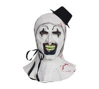 WVWMYM Maschera Terrifier, Maschera Joker Halloween, Mask Art The Clown, Mask Horror Clown con Mini Cappello A Cilindro, Accessorio per Terrifier Costume, Accessori Cosplay Horror per Adulti (Nero)