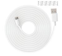 Wvxilyr 10M Cavo USB C per Xiaomi Mi Wireless Outdoor Security Camera 1080p e Mi Camera 2K Magnetic Mount, Cavo di Ricarica Rapida per Telecamere di Sicurezza con 10 Clip per Installazione Facile