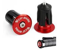 Wvxilyr 2 Pezzi Tappi per Manubrio della Bicicletta, Tappi per Estremità Manubrio Bici, Tappi Terminali Manubrio in Alluminio per Biciclette, Compatibili con MTB, Bici da Strada, BMX (Rosso)