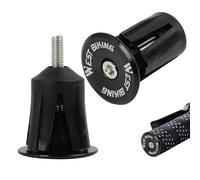 Wvxilyr 2 Pezzi Tappi per Manubrio della Bicicletta, Tappi per Estremità Manubrio Bici, Tappi Terminali Manubrio in Alluminio per Biciclette, Compatibili con MTB, Bici da Strada, BMX (Nero)