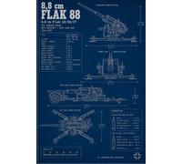 WW2 FLAK 88 Blueprint Styled Notebook