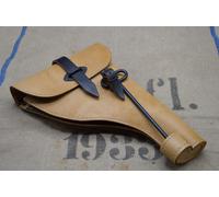 WW2 Fondina pistola segnaletica esercito tedesco 100% fatta a mano con asta a...