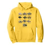 WW2 Serbatoi M4 Sherman Panzer IV Tiger II T-34 History Buff Felpa con Cappuccio