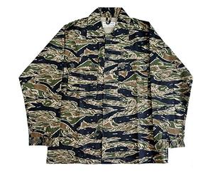 WW2 Tiger Stripe Shirt Uomo Vintage LLS Camo Cotton Jacket Replica della Seconda Guerra Mondiale Vietnam Combat Uniforme, Mimetico, L