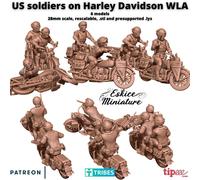 WW2 US Soldiers on Harley Davidson WLA - Wargames - historical