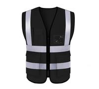 WWBDZSW Gilet Di Sicurezza Riflettente Ad Alta Visibilità,Cerniera In Mesh Resistente Multi Tasche,per La Corsa Notturna Per L'escursionismo Per Il Ciclismo,Traspirante,Stampabile