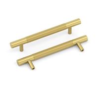 WWBPOIUY Maniglie per cucina, maniglie per armadietti, Knurled Cabinet Pulls - Stylish Cupboard Handles for Modern Interiors(Gold,Hole Center 96mm,50 Pack)