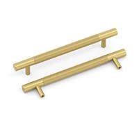 WWBPOIUY Maniglie per cucina, maniglie per armadietti, Knurled Cabinet Pulls - Stylish Cupboard Handles for Modern Interiors(Gold,Hole Center 128mm,50 Pack)