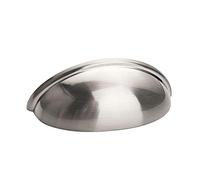 WWBPOIUY Maniglie per cucina, maniglie per armadietti, Maniglie a tazza in nichel spazzolato, interasse fori 76 mm, for mobili e cassetti della cucina - Design in lega di zinco resistente(Silver,20)
