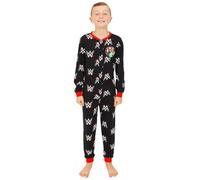 WWE Boys World Wrestling Entertainment AOP Tutina in cotone per bambini, Nero , 8-9 Years