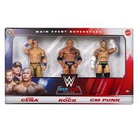 WWE John Cena, The Rock e CM Punk 3 Pack Main Event Action Figure Superstars Mattel Basic Series Wrestling Action Figure giocattoli