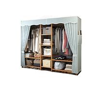 WWERTYY Asta per Guardaroba Blu, divisori per Guardaroba in Tessuto, grucce Multifunzione salvaspazio per Guardaroba (Dimensioni: 165 * 41 * 150 cm)