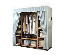 WWERTYY Asta per Guardaroba Blu, divisori per Guardaroba in Tessuto, grucce Multifunzione salvaspazio per Guardaroba (Dimensioni: 165 * 41 * 120 cm)