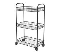 WWERTYY Carrello portabiancheria a 3 Ripiani con Ruote, Carrello da Cucina di Grande capacità, Carrello portaoggetti per Frutta e Verdura, Struttura in Metallo per Cucina, Soggiorno, ripos