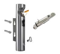 WWERTYY Contenitore per posacenere antiruggine a Colonna per Cenere, Raccoglitore di Mozziconi di Sigaretta da Esterno Montato a Parete, Adatto per ristoranti, Hotel, Negozi, Case (Argento