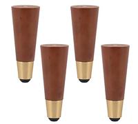 WWERTYY Gambe per mobili in Legno di eucalipto, Set di 4 Gambe per Letto in Legno massello, Gambe per Divano a Cono, Gambe per Tavolo, Gambe per Armadio con Piastra di Montaggio e Viti, ba