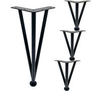 WWERTYY Gambe per mobili in Metallo, Set di 4 Gambe triangolari Moderne per Divano/Tavolo/Mobile con Altezza Regolabile e Piastra di Protezione della Base, 20 cm/8 Pollici, Nero