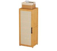 WWERTYY Organizer portascarpe Verticale, scarpiera Stretta in bambù, scarpiera Alta e Sottile per spazi ristretti, mobiletto Indipendente con Anta, portascarpe angolare salvaspazio (30×33×