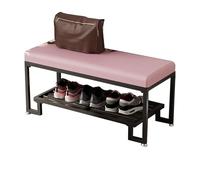 WWERTYY Panca portaoggetti, Panca portascarpe, Panca d'ingresso con Cuscino, ripiano Imbottito per Scarpe in Metallo, salvaspazio, Sgabello portaoggetti per Porta d'ingresso per Soggiorno,