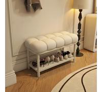 WWERTYY Panca portascarpe, Panca Imbottita per Ingresso con Struttura in Metallo, Panca portascarpe ottomana per Ingresso, Soggiorno, corridoio, anticamera, Porta (80 * 35 * 45 cm)