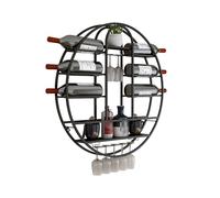 WWERTYY Portabottiglie da Parete, portabottiglie da Parete con portabicchieri, per Bottiglie di liquore, portabottiglie di Grande capacità, espositore per Bottiglie di Vino in Ferro, per c