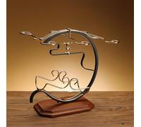 WWERTYY Portabottiglie di Grande capacità, Mini espositore per Bottiglie di liquore, portabottiglie da Parete in Legno per Vino, con portabicchieri e Gancio per calici, mensola da Parete r