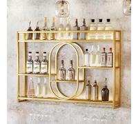 WWERTYY Portabottiglie di Grande capacità, portabottiglie a LED da Parete, Ripiani da Bar a 3 Livelli da 39,4 Pollici, portabottiglie da Parete Decorativo Moderno, Elegante Contenitore per