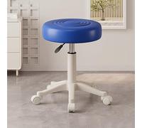 WWERTYY Sedia Sgabello Girevole con Ruote Sgabello Estetista in Pelle PU Altezza Regolabile 16"-21", Sedia a Sella Sedia Estetista per Tatuaggi, Vari Colori (Blu)
